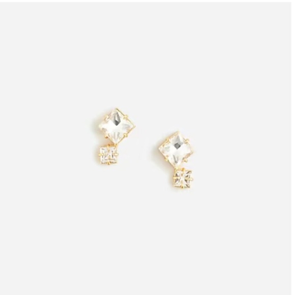NWT JCrew Square Sparkle Earrings - Picture 1 of 3